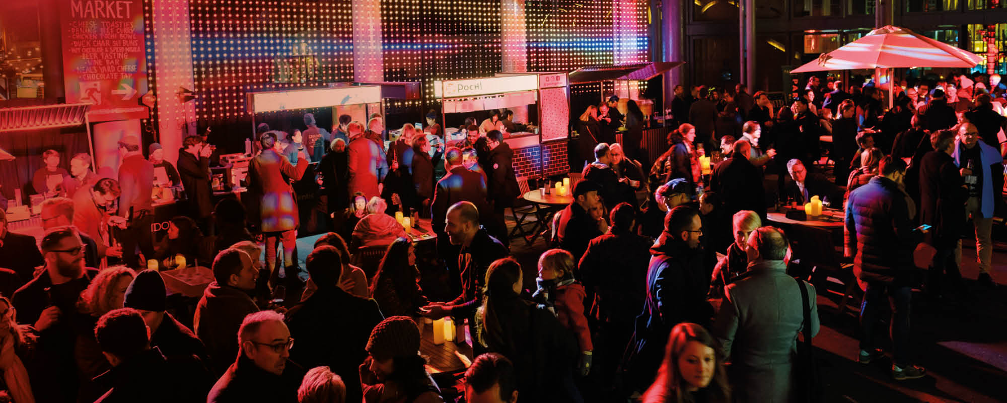 A crowd enjoying a private party at Borough Market London